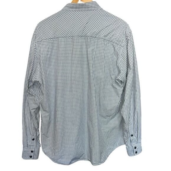 Cody James Plaid Western Shirt Men L Blue Cotton Regular Fit Style - Picture 2 of 9